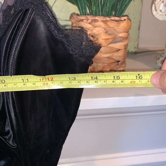 Emil Bole Vintage Black Satin and Lace Plunging Bust High Cut Sexy Teddy Large - Picture 7 of 7